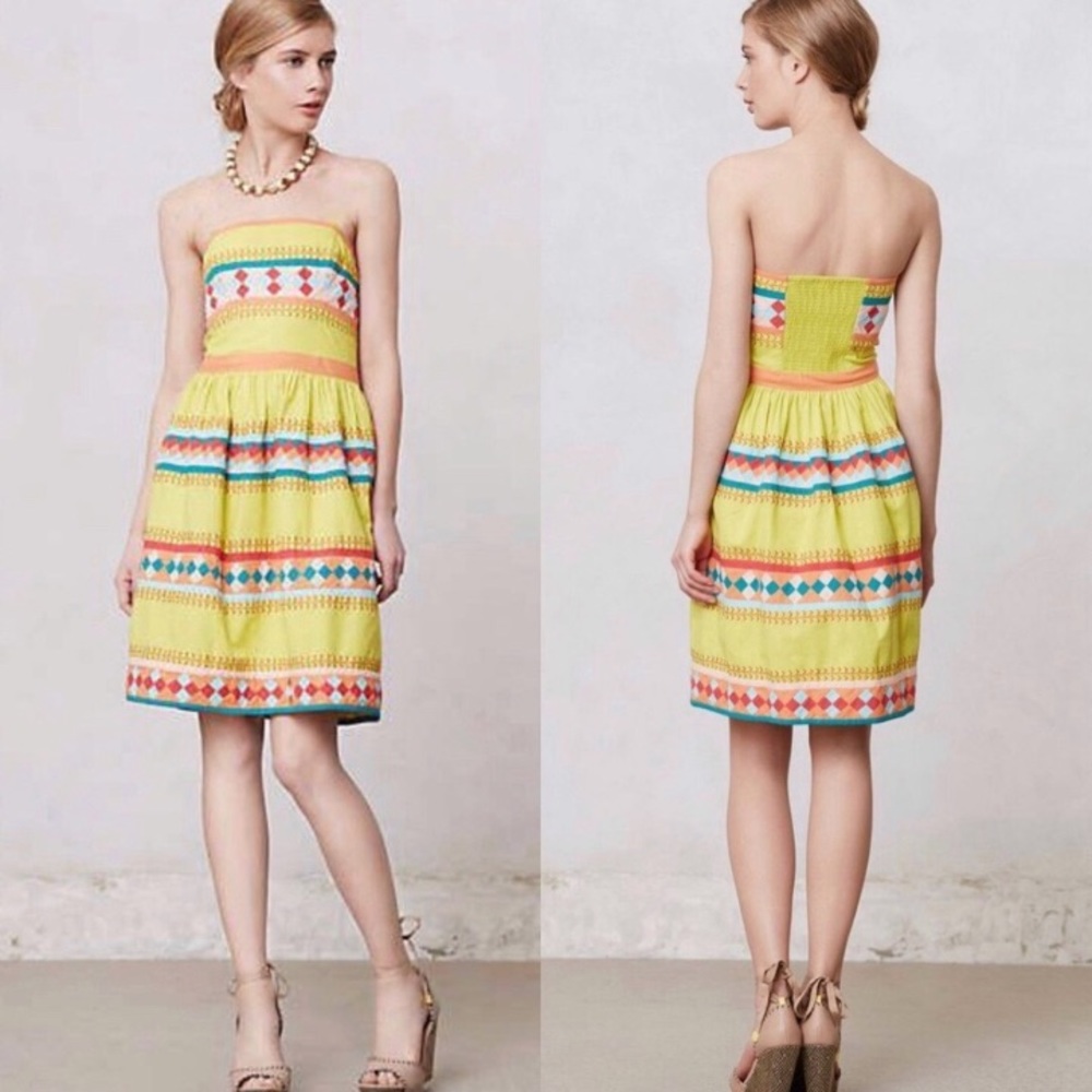 ANTHROPOLOGIE Leifsdottir Ribboned Quilotoa Dress